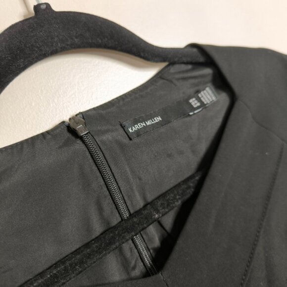 Karen Millen Designer Quiet Luxury Preppy Pleated Geometric Business Dress 10 - Picture 4 of 11